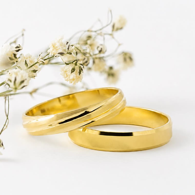 Alianzas de oro de Joyería Mabel, acabado satinado y pulido