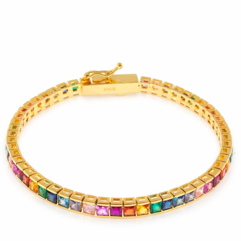 Pulsera de oro con piedras de colores de Joyería Mabel